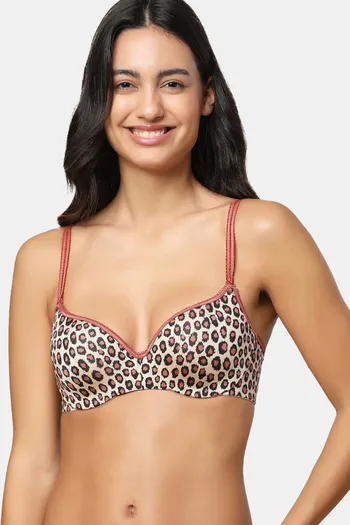 Buy Triumph Padded Wired Medium Coverage T-Shirt Bra - Brown - Light Combination